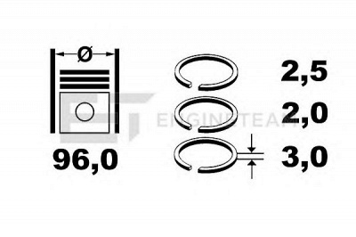 ET ENGINETEAM r4001400 -  Комплект поршневых колец